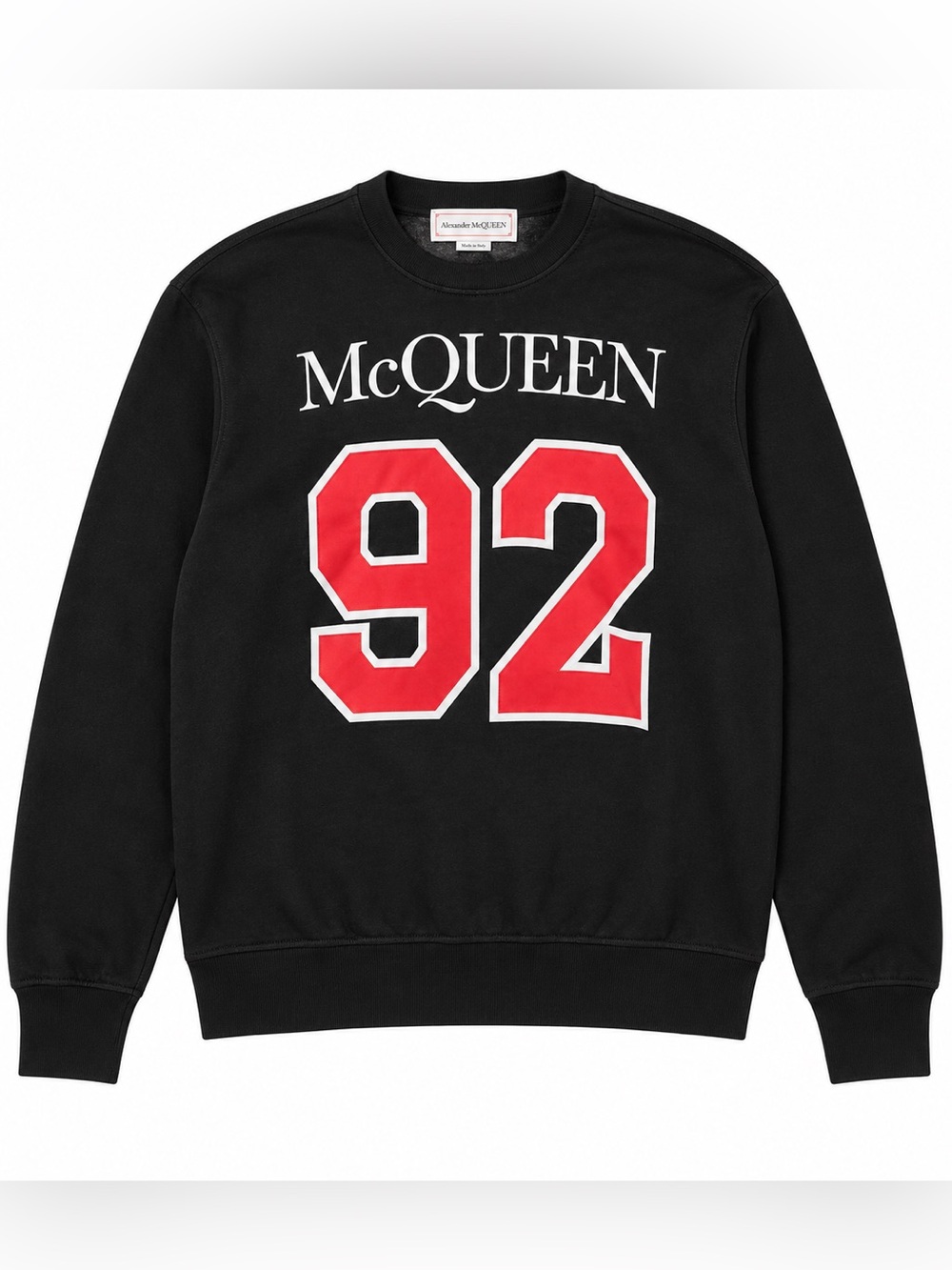 Alexander McQueen McQueen 92 Logo Black Crewneck Sweatshirt sz XL